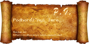 Podhorányi Imre névjegykártya